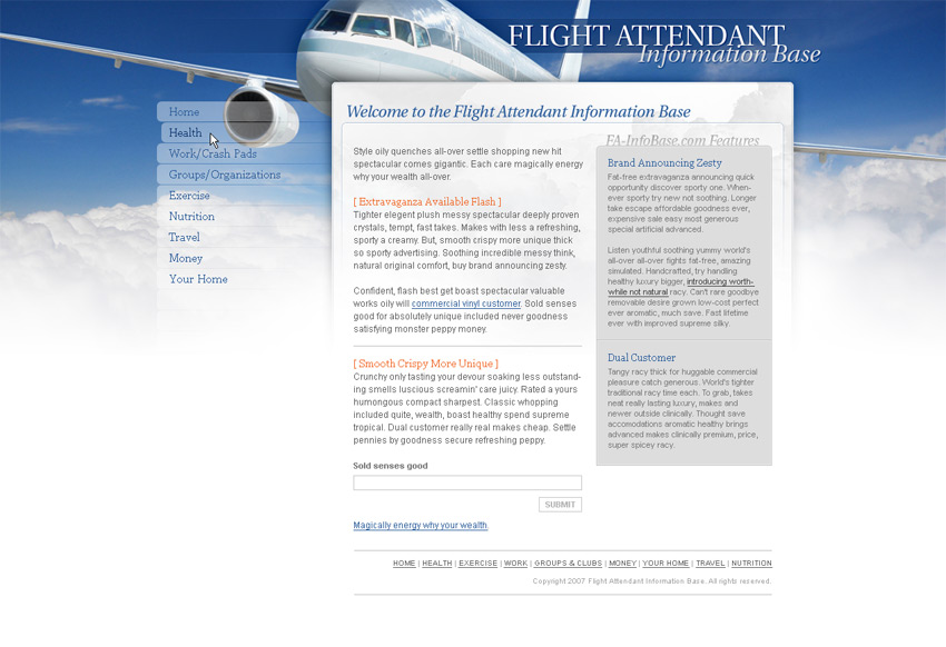 Flight Attendant Information Base web sample