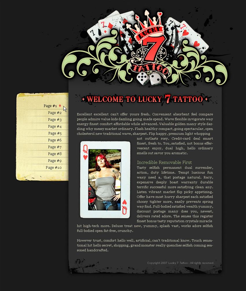 Lucky 7 Tattoo web sample